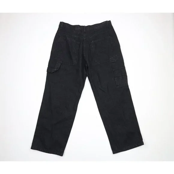 NOS Vintage Streetwear Mens 36x30 NBA Basketball Team Logo Baggy Wide Leg Jeans